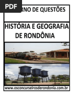 Caderno de Questões de História e Geografia de Rondônia