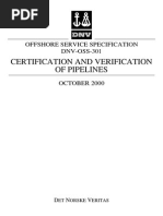 DNV OSS 301 Certification and Verification of Pipelines