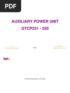 Airbus 49 A300 A310 Auxiliary Power Unit (APU) | PDF | Gas