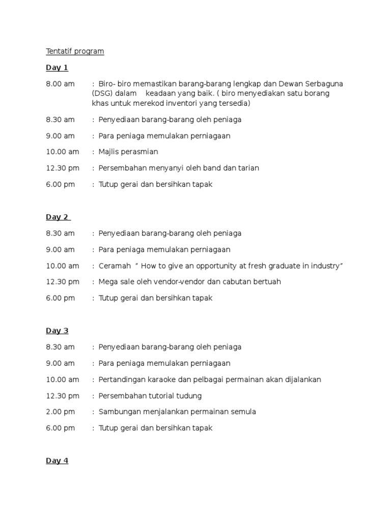 Tentatif Program | PDF