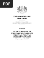 Akta 505 - Akta Pentadbiran Undang-Undang Islam (Wilayah-Wilayah Persekutuan) 1993