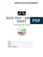 Ielts Test - Answer Sheet: Step Up English Center