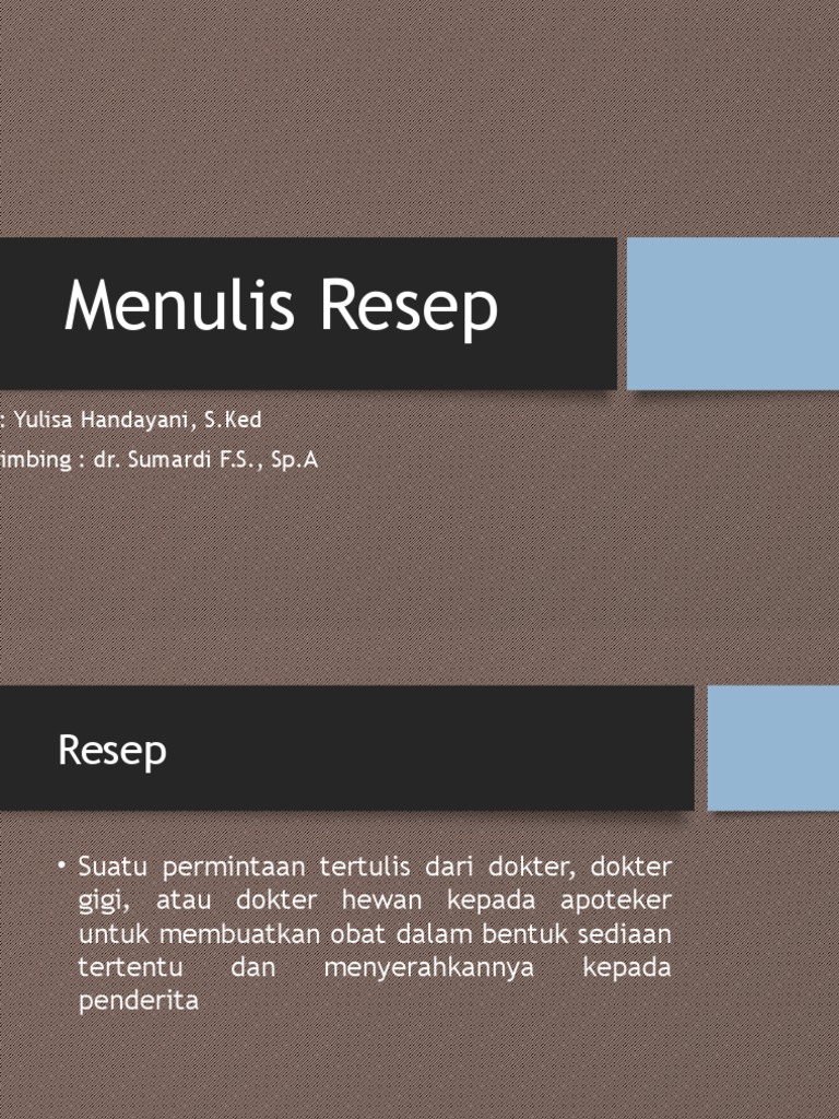 Panduan Penulisan Resep Obat | PDF