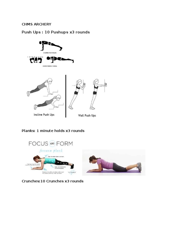 CHMS Archery Workout Routine | PDF | Home & Garden | Religion ...