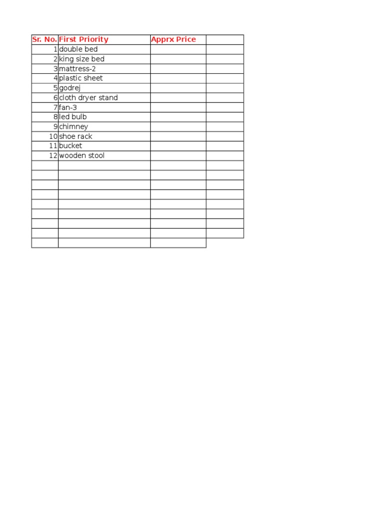 To Buy List | PDF | Home & Garden | Young Adult