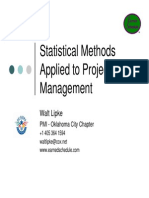 Statistical Methods Applied To Project Management