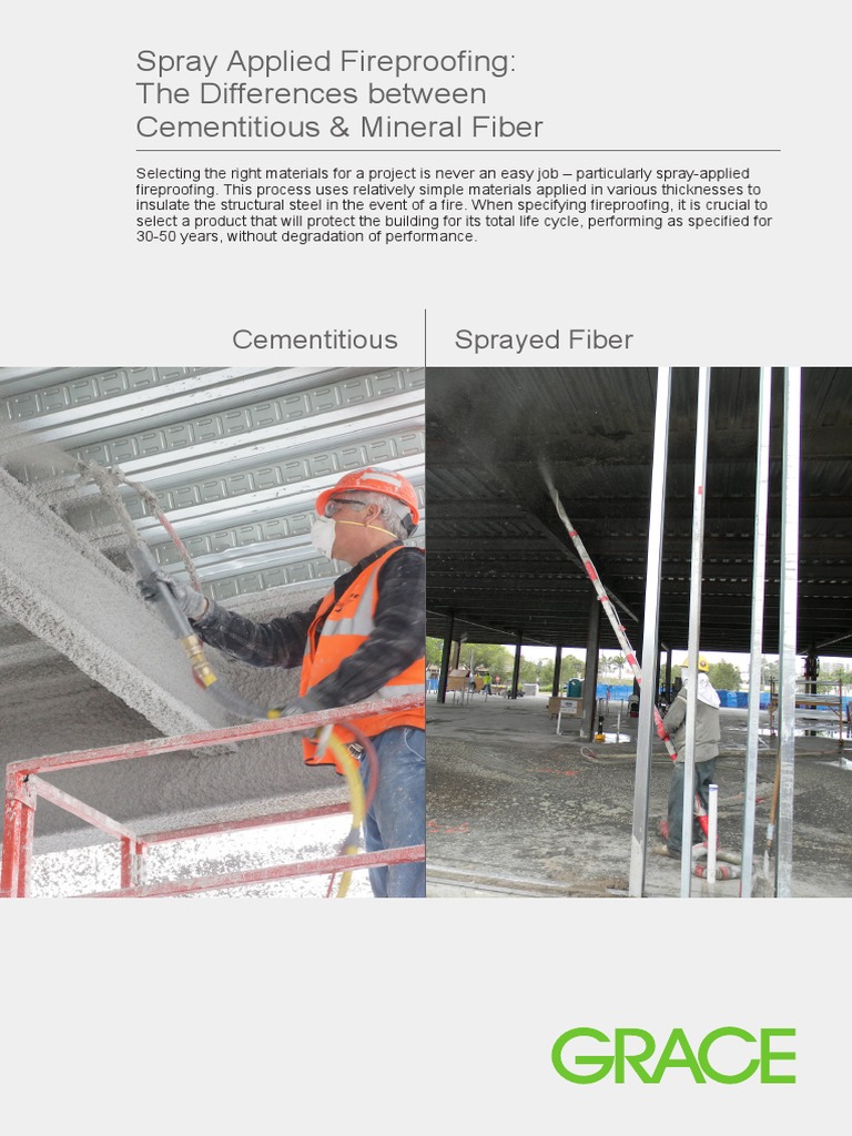 Grace Spray Applied Fireproofing Education Brochure PDF Cement