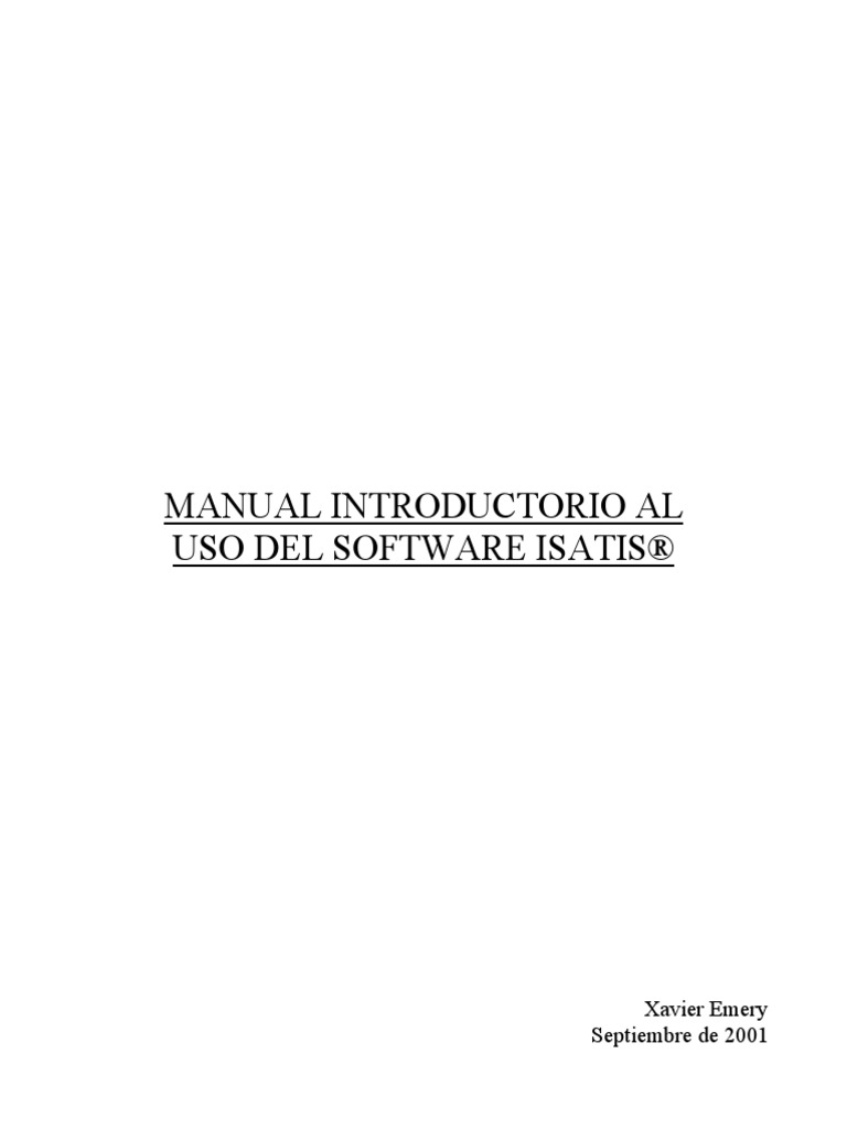 Manual de Uso de Isatis Software | PDF | Histograma | Validación ...