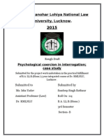 Dr. Ram Manohar Lohiya National Law University, Lucknow.: Psychological Coercion in Interrogation Case Study