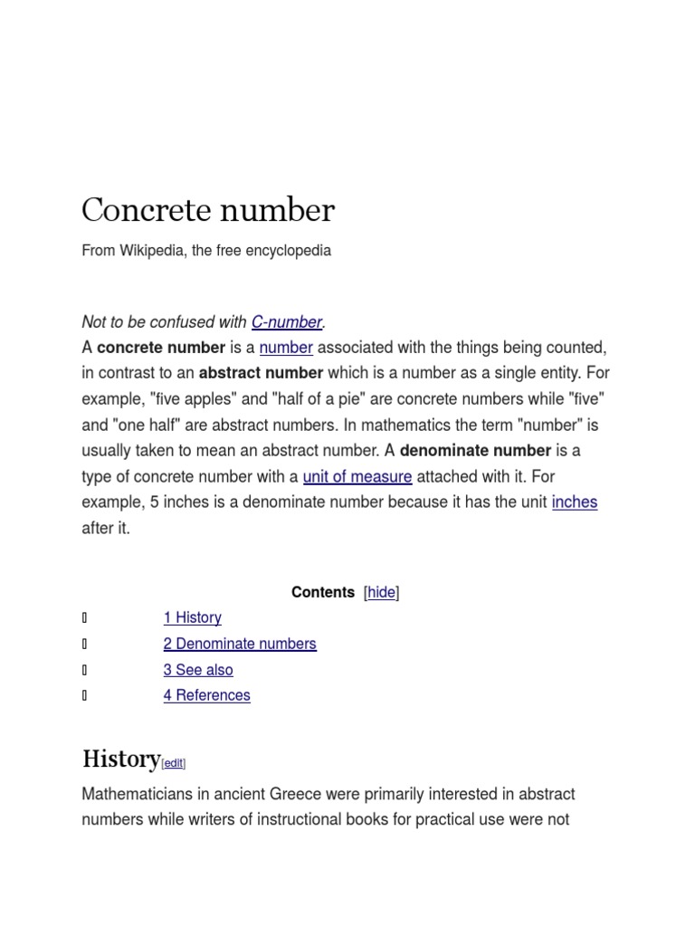 Concrete Number: History | PDF | Wikipedia | Numbers