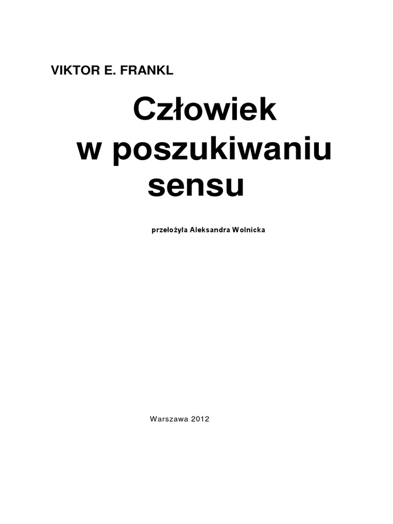 Wiktor Frankl Czlowiek W Poszukiwaniu Sensu 4 Pdf