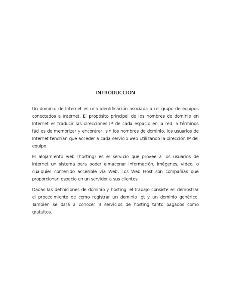 Dominios y Web Hosting | PDF | Nombre de dominio | sistema de nombres ...