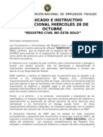 Comunicado ANEF por Paro Por Registro Civil 281015