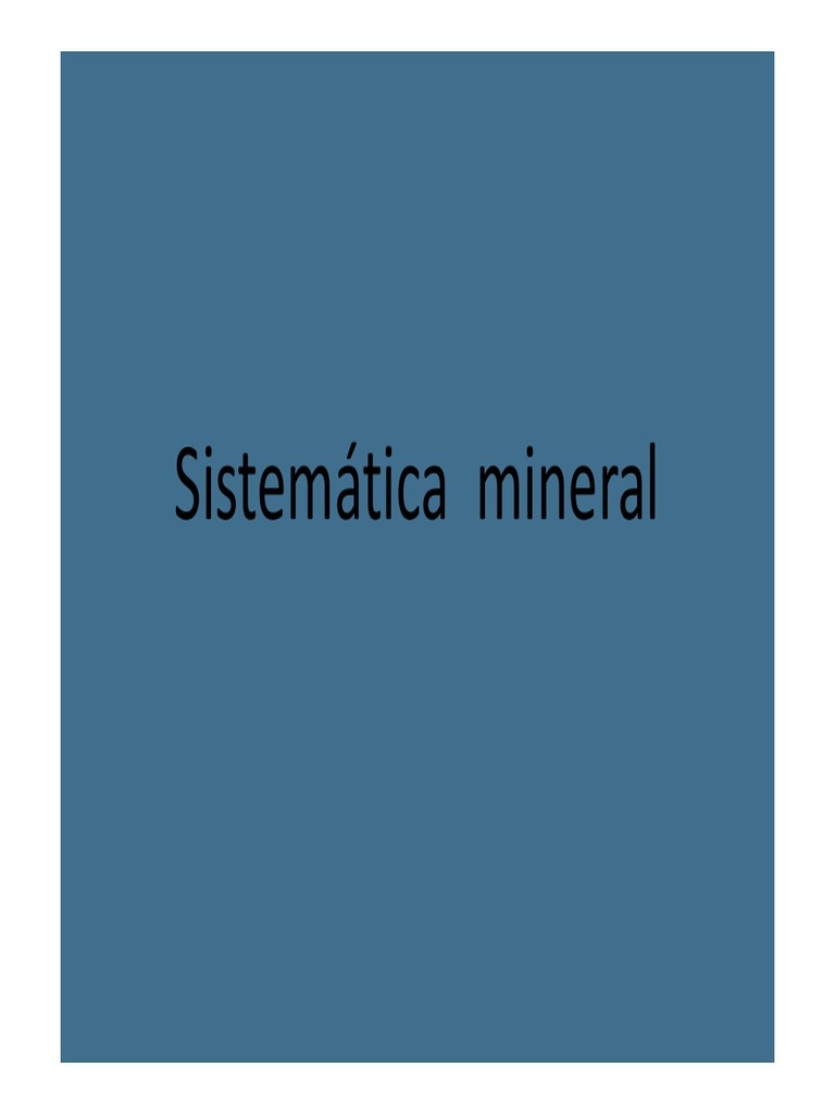 Sistemática Mineral - Clasificación de Strunz | PDF | Óxido | Minerales