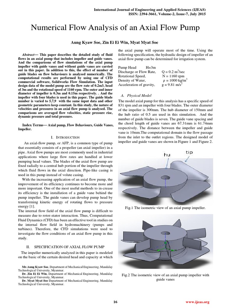 Axial Pump Flow Simulation Analysis | PDF | Pump | Fluid Dynamics