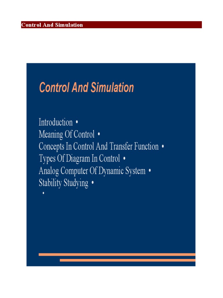 Control and Simulation | PDF