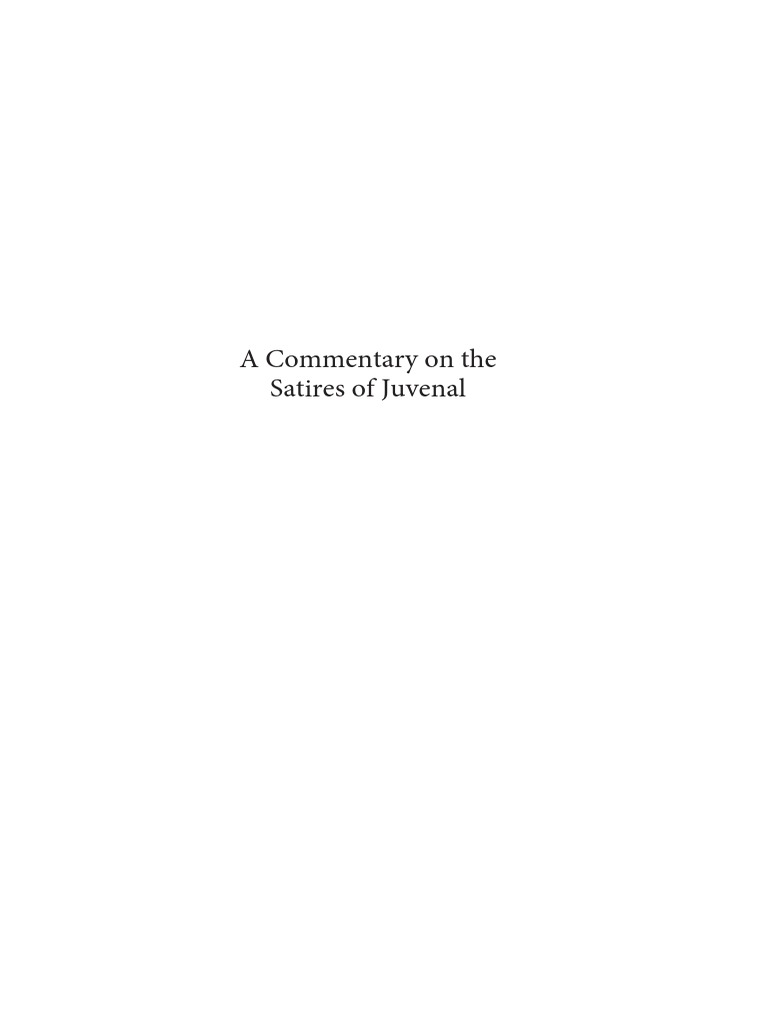 Courtney 2013 Juvenal Satires A Commentary PDF Horace Roman Legion