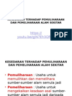 Kesedaran Terhadap Pemeliharaan Dan Pemuliharaan Alam Sekitar