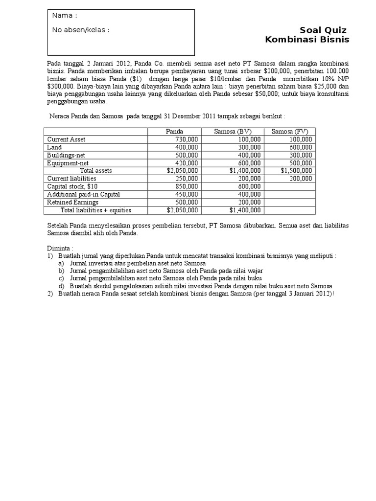 Quiz 1 Kombinasi Bisnis