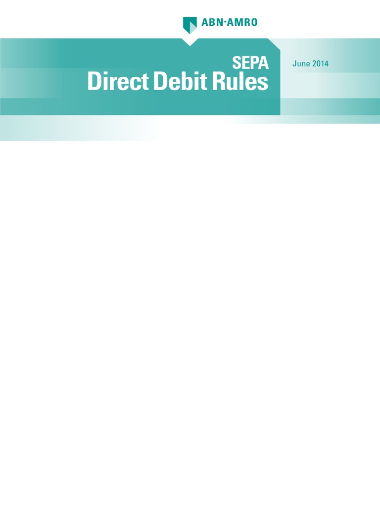 SEPA Direct Debit Rules PDF Debit Card Financial Technology