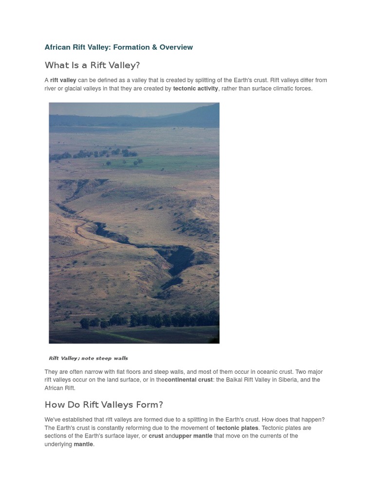 African Rift Valley | PDF | Rift | Plate Tectonics
