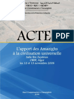 l’Apport Des Amazighs a La Civilisation Universelle (Actes Du Colloque Organise Par Le Hca, Les 12 Et 13 Novembre 2008)