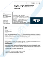 NBR 14842 - Critérios Para a Qualificação e Certificação de Inspetores de Soldagem