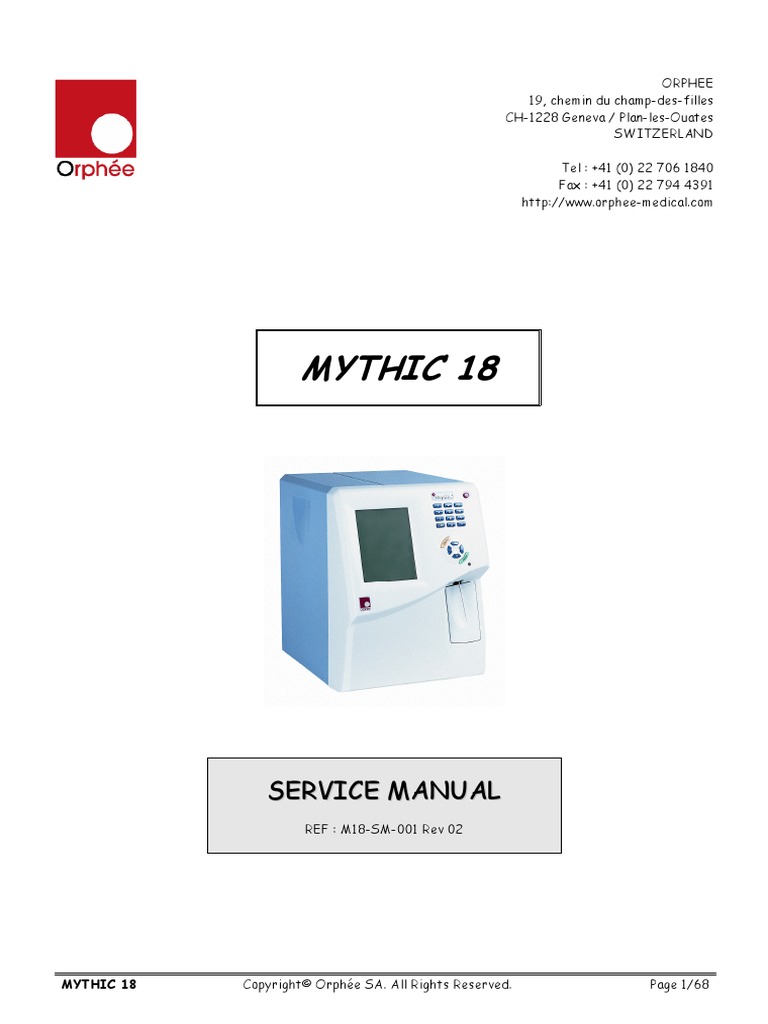 Orphee Mythic 18 Analyzer - Service Manual | Electromagnetic Compatibility  | Radio