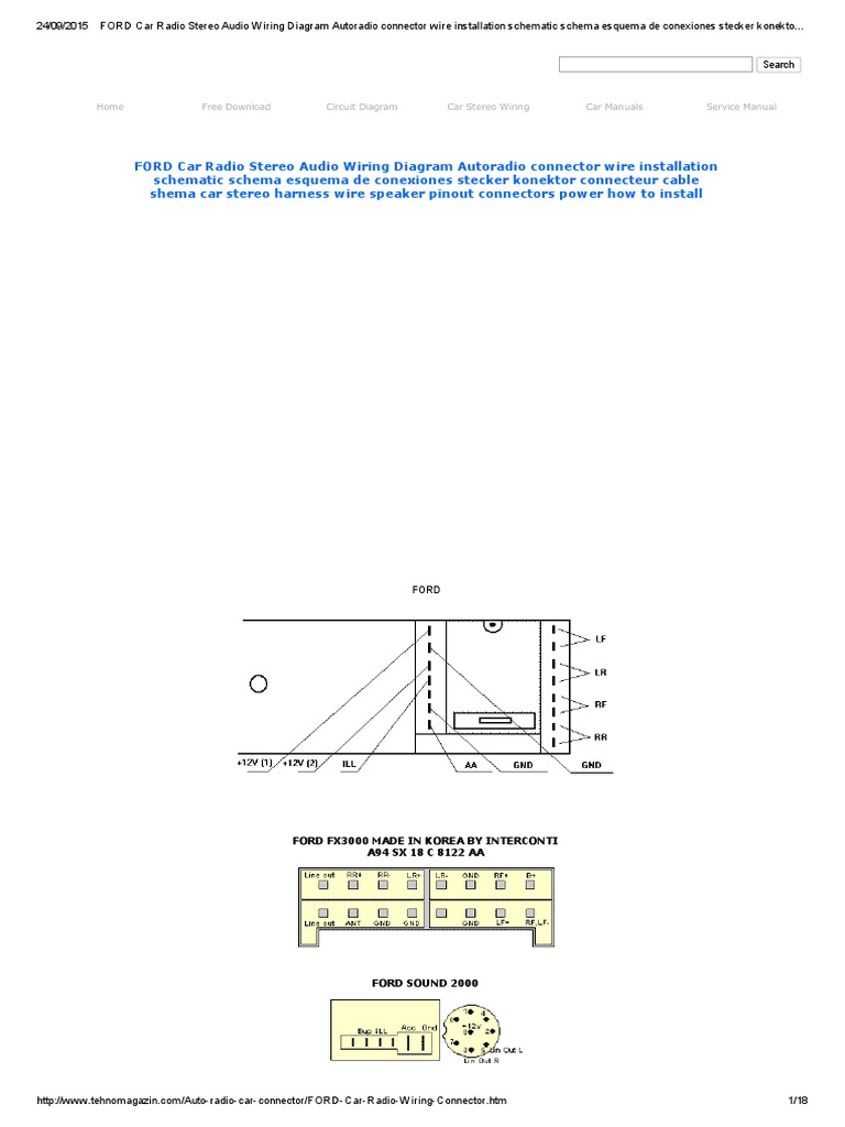 Ford Car Radio Stereo Audio Wiring Diagram Autoradio