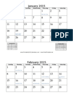 2015 Calendar Mini Month