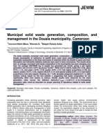 Municipal Solid Waste Generation, Composition, and Management in The Douala Municipality, Cameroon