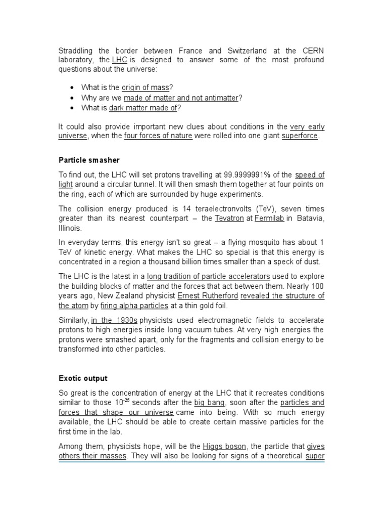 LHC Investigation | PDF