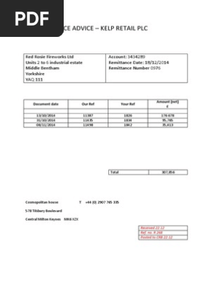 Remittance Advice 268