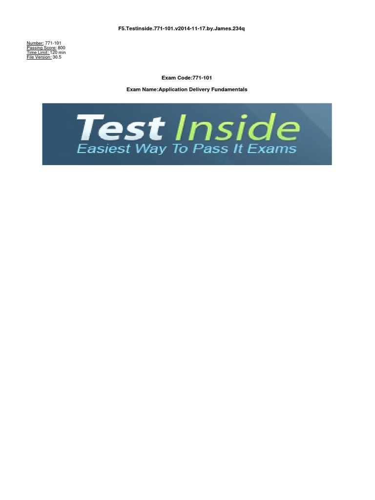 F5 Application Delivery Exam Guide | PDF | Load Balancing (Computing ...