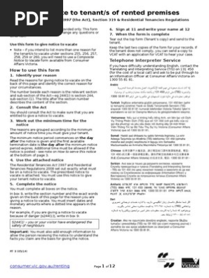 Notice to Vacate to Tenants of Rented Premises