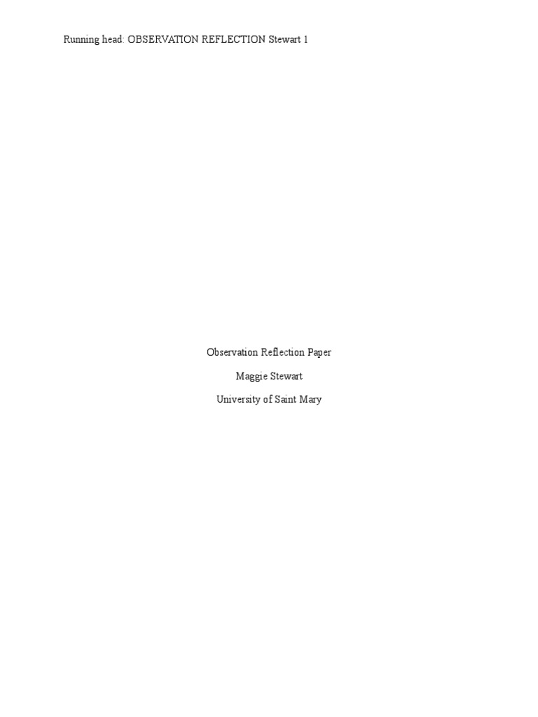 observation reflection paper Classroom Management Teachers