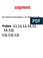 Assignment: Problem: 3.1, 3.2, 3.3, 3.4, 3.5, 3.6, 3.12, 3.13, 3.15, 3.21