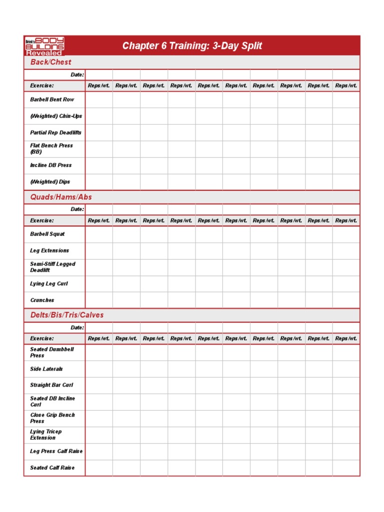 3-Day Workout Split Guide | PDF