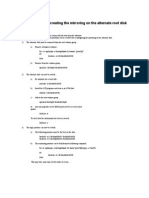 Procedure For Re-Creating The Mirroring On The Alternate Root Disk