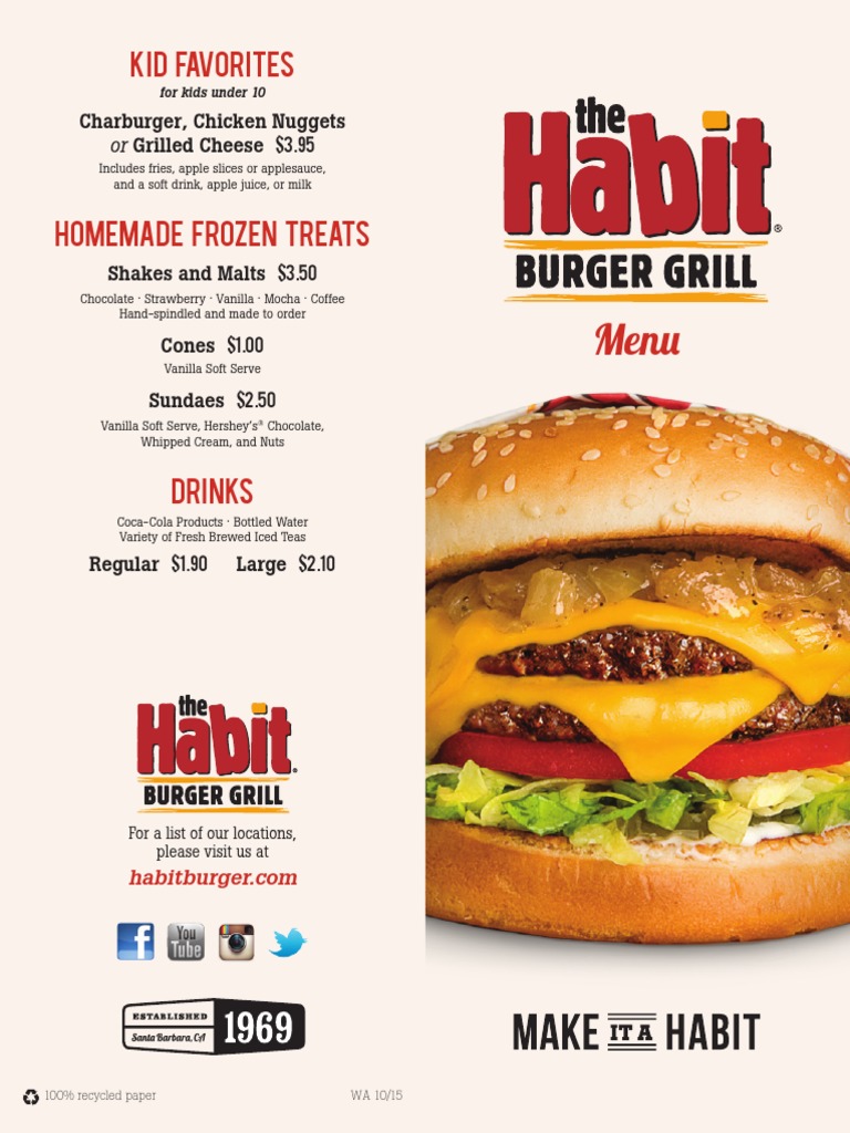 The Habit Burger Grill Menu