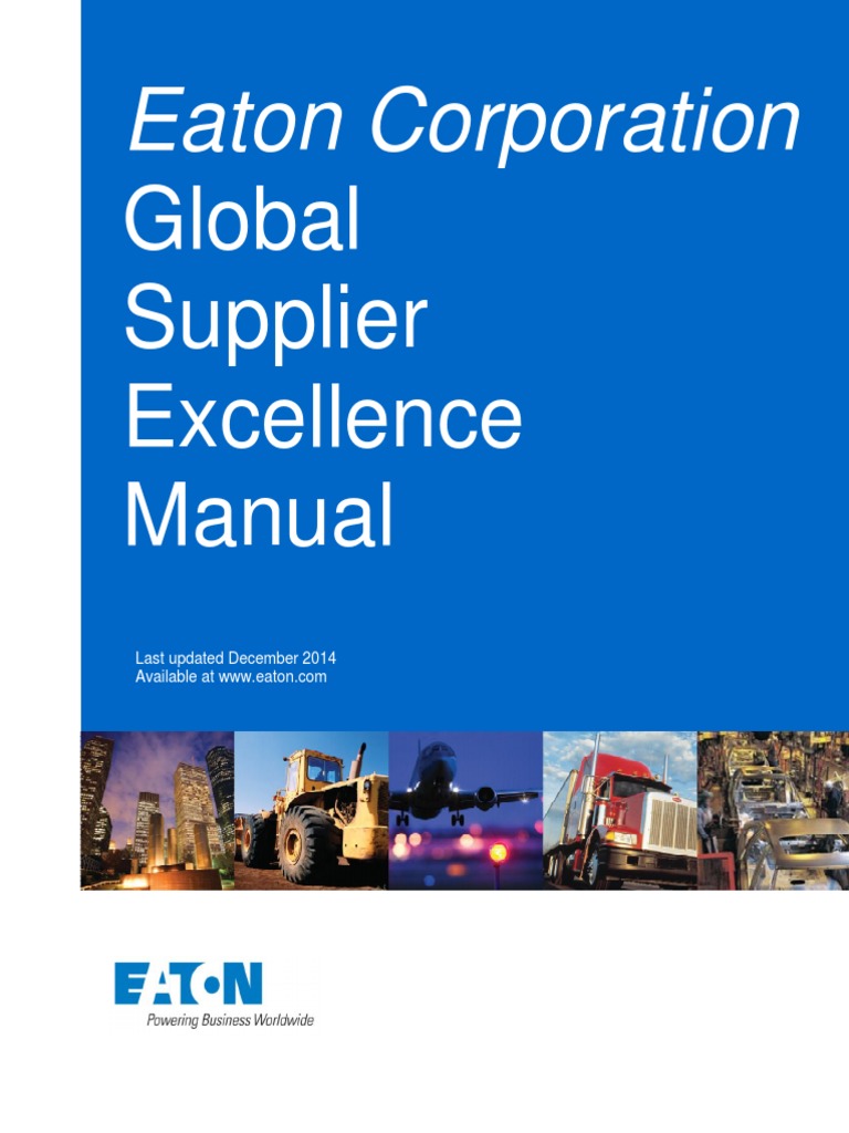 Eaton Supplier Excellence Manual 12172014.pdf Business Continuity