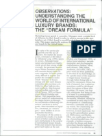 Understanding The World of International Luxury Brands - The 'Dream Formula' - Dubois, Paternault 1995