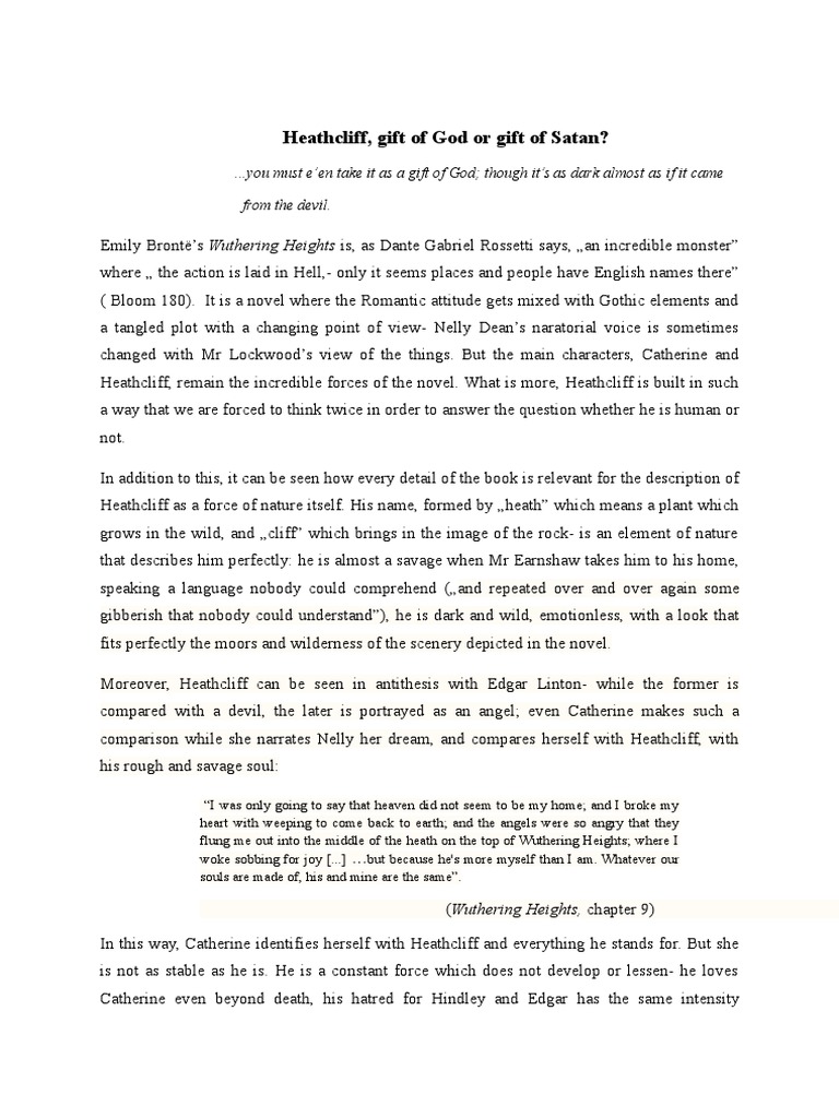 Wuthering Heights Essay Essay