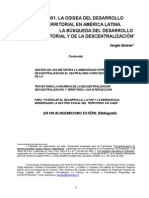 Boisier. La Odisea Del Desarrollo Territorial en Am Rica Latina. La b Squeda Del Desarrollo Territorial y de La Descentralizaci n.