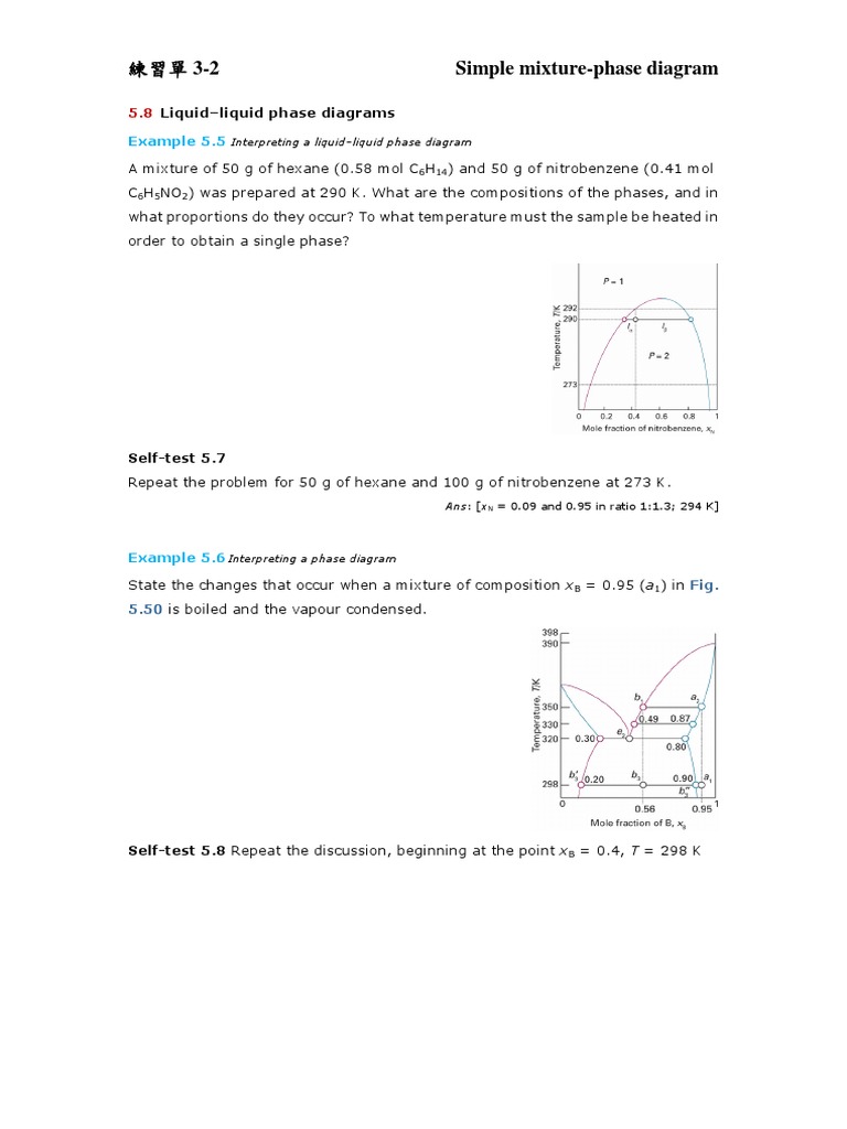 Phase Diagrams of Liquid Mixtures | PDF | Phase (Matter) | Phase Diagram