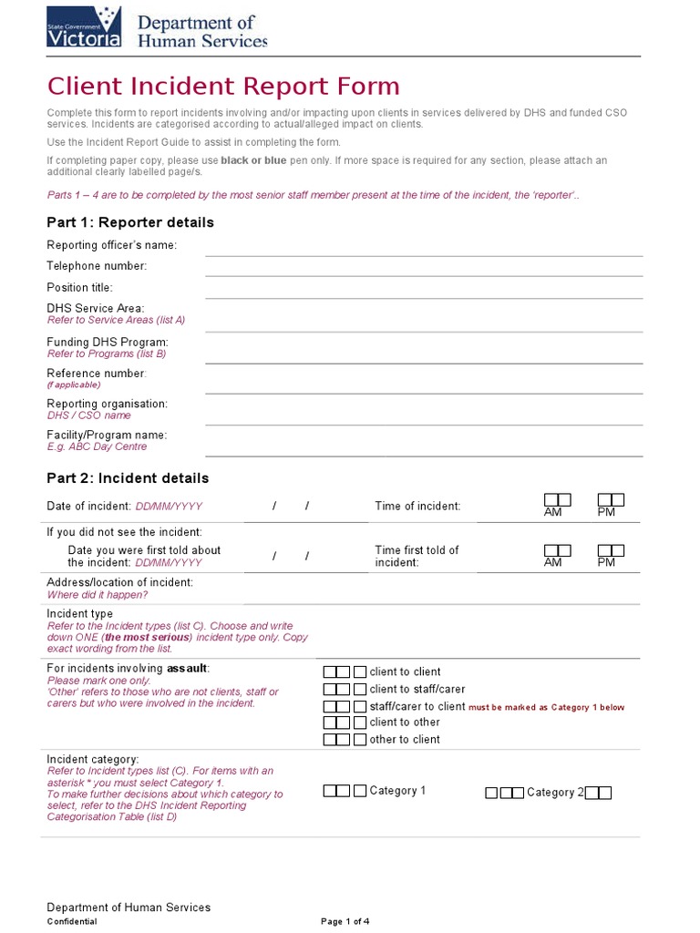 Types of incident report picture