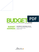 Budget Address by the Honourable Joe Ceci, President of Treasury Board, Minister of Finance