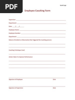 Employee Coaching Form: Insert Company Name Insert Logo