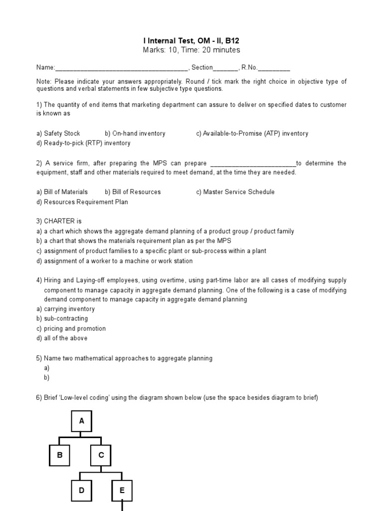 I Test | PDF | Operations Management | Inventory