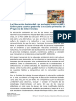 La Educación Ambiental Con Enfoque Transversal y Ludico para Cuarto Grado de La Escuela Primaria Un Proyecto de Intervención